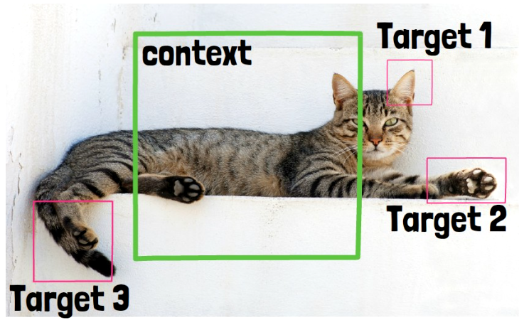 Using a context from an image, predict representations of other parts of that image