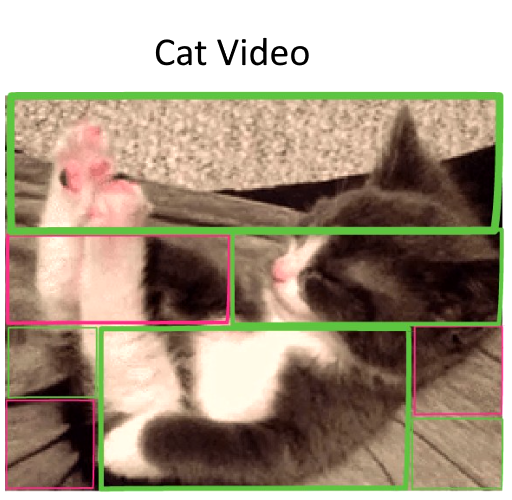 The spatial area of the video is divided to context and targets, and remains constant across all of the video frames